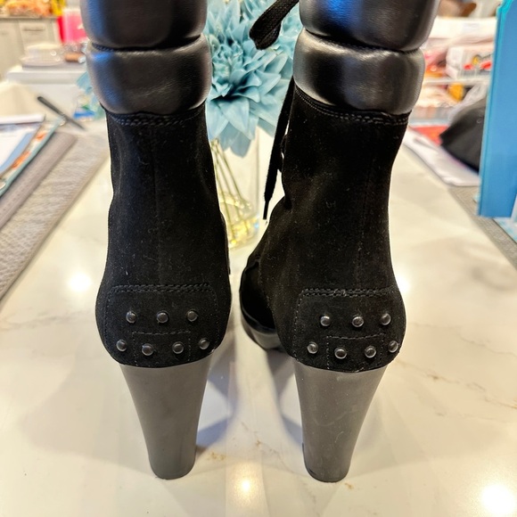 TOD'S women shoes boots heel Europe 38.5 Black Suede. Made in Italy S9210 - Picture 8 of 12